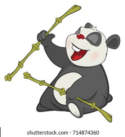 Vector Illustration of a Cute Panda. Cartoon Character 