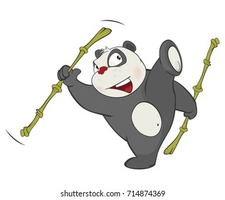 Vector Illustration of a Cute Panda. Cartoon Character 