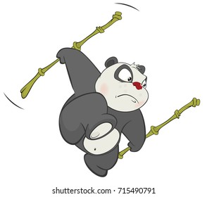 Vector Illustration of a Cute Panda. Cartoon Character 