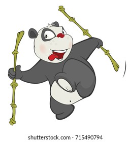 Vector Illustration of a Cute Panda. Cartoon Character 