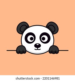 Vector illustration of cute panda and chibi animal