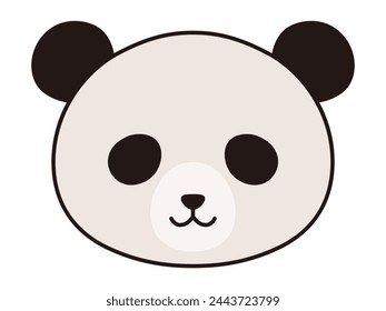 Vector illustration of cute panda face. Icons, animals