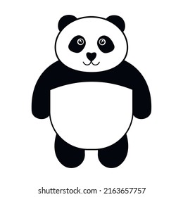 Vector illustration of cute panda in full length isolated on white background