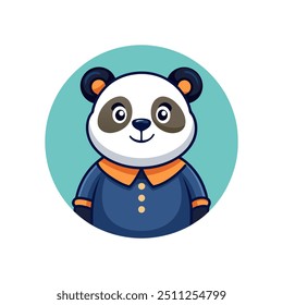 Vector illustration of cute panda icon