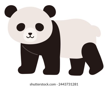 Vector illustration of cute panda. Icons, animals