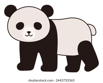 Ilustración vectorial de panda lindo. Iconos, animales