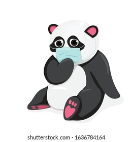 vector illustration of a cute panda with a mask