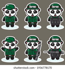 Vector Illustration Cute Panda Soldier Cartoon Stock Vector (Royalty ...