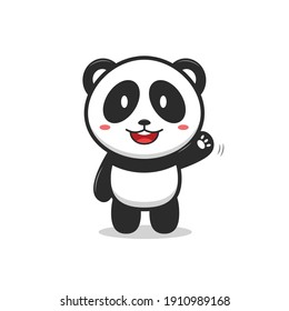 Ilustración vectorial de un lindo panda ondeando, genial para mascotas o pegatinas