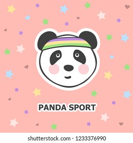 vector illustration of a cute panda's face, baby print