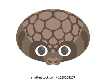 Vector Illustration Of Cute Pangolin Face. Pangolin Icon Or Face Mask.