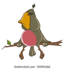 Vector Illustration of a Cute Parrot. Cartoon Character