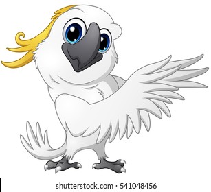 Vector illustration of Cute parrot cockatoo cartoon posing