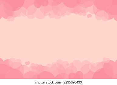Vector illustration of cute pastel pink hearts background with copy space. Anniversary card design such as Valentine's day, Mother's Day and Wedding.