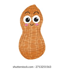 ilustração vetorial de amendoins bonitos com expressões de estilo de giz de cera, ícones, adesivos, símbolos, etc.
