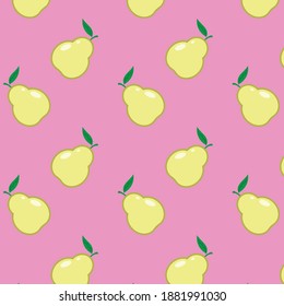 Vector illustration of cute pear seamless pattern graphics