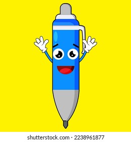 Vector Illustration Cute Pen Character