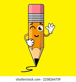 Vector Illustration Cute Pencil Character