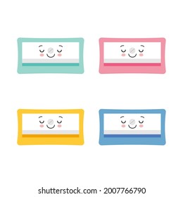 vector illustration of cute Pencil Sharpener cartoon kawaii character