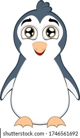 Vector illustration of a cute penguin cartoon