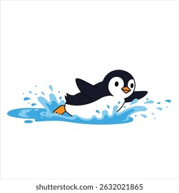 Vector illustration of cute penguin cartoon
