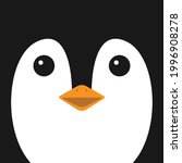 Vector illustration of a cute penguin face. animal face. flat design vector illustration.
