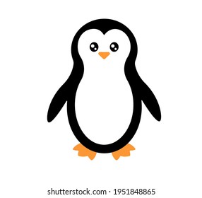 Vector illustration of a cute penguin isolated. The clip art in a flat style.