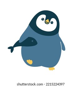 Vector illustration of a cute penguin. Isolated on white background