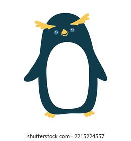 Vector illustration of a cute penguin. Isolated on white background