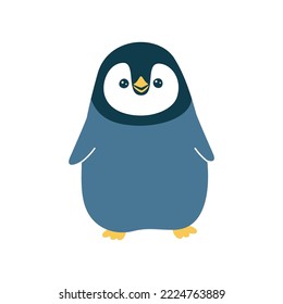 Vector illustration of a cute penguin. Isolated on white background