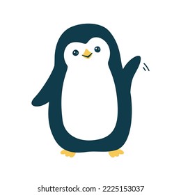 Vector illustration of a cute penguin. Isolated on white background