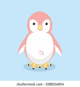 Vector illustration of Cute Penguin pink