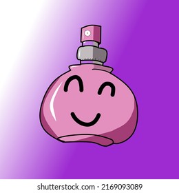 Vector illustration of cute perfume bottle with smile suitable for kids