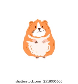 Ilustração vetorial de um hamster de animal de estimação bonito com pelagem marrom fofo, patas minúsculas e um focinho encantador, em um fundo branco, é perfeito para um desenho divertido.