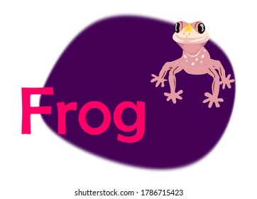 Vector illustration of a cute pink frog.