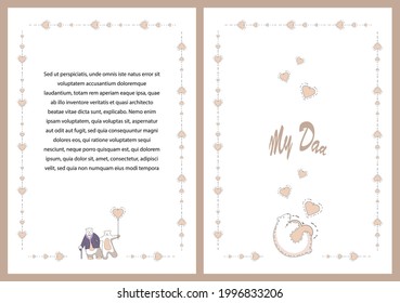 Vector illustration of a cute pink teddy bear in a tuxedo with a heart. Seamless patterns. Perfect for banners, party invitations, fabrics, packaging. EPS10
