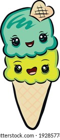 Vector illustration of cute pistachio ice cream
For cutting and decoration. Toping on the cake. Floral topping. Hero for the postcard. T-shirt print. Cute Notebook Stickers	