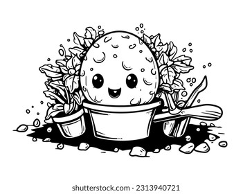 Vector Illustration, Cute Plants Character