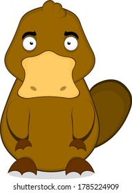 Ilustración vectorial de una tierna caricatura del platypus