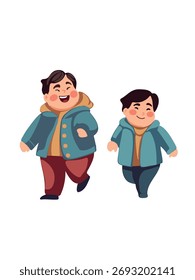 Ilustración vectorial lindo regordete chicos