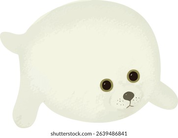 Vector illustration of a cute plush sea lion — ideal for baby cards, nursery art, and children’s party invites.