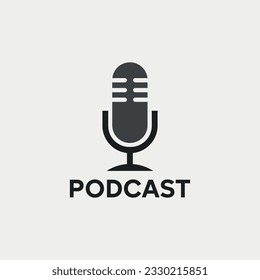 Vector illustration of cute podcast logo