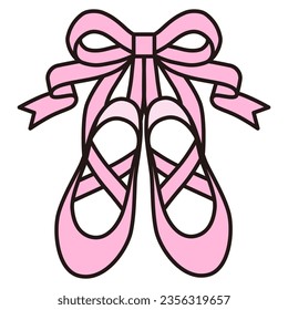 Vector illustration of cute pointe shoes icon