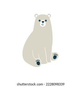 Vector illustration of a cute polar bear. Isolated on white background