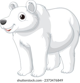Vektorgrafik eines süßen Zeichentrickzeichens eines Eisbären