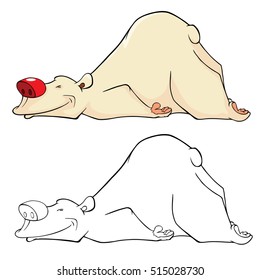 Vector Illustration of a Cute Polar Bear. Cartoon Character