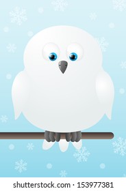 Vector illustration of cute polar owl