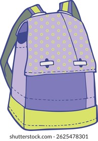 Ilustração vetorial de uma mochila de bolinhas bonito para escola ou caminhadas