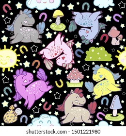Vector illustration of a cute pony. Great for baby clothes, greeting cards, wrapping paper.