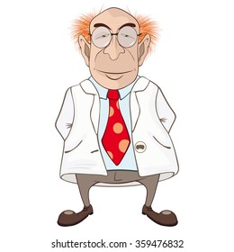Vector Illustration of a Cute Professor. Cartoon Character
